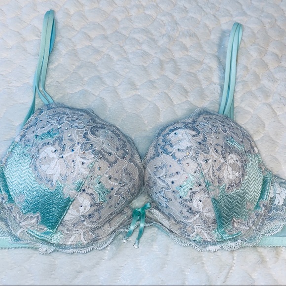 32B Set Mint Bombshell Seduction Bra Mint Crystal - Picture 3 of 10
